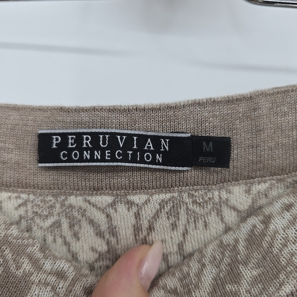 Peruvian connection beige grey vintage design pima cotton skirt Medium - Picture 3 of 5